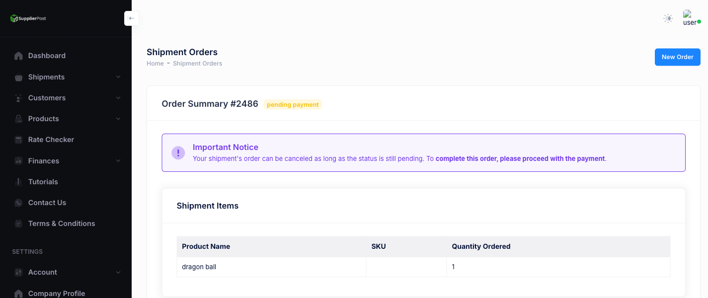 Submit & Track Setiap Shipment